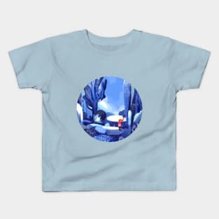 Cactus Garden_Blue_RoundVersion Kids T-Shirt